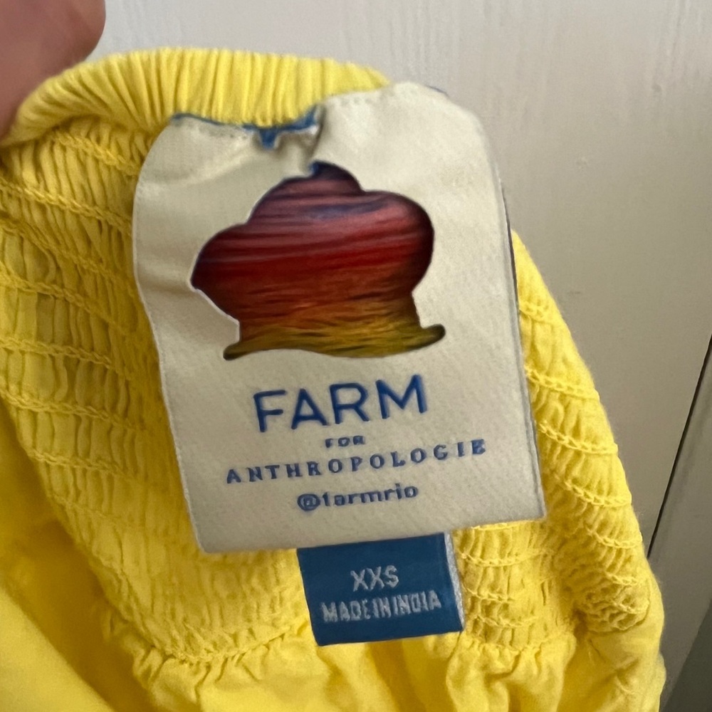 FARM Rio Yellow Ruffle Midi Dress with Bow - Picture 11 of 13